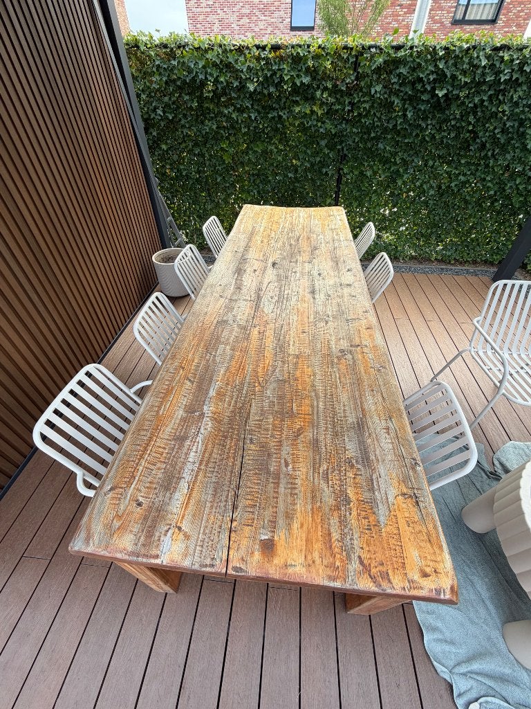 houten tafel, Tuin en Terras, Ophalen, Gebruikt, Rechthoekig, Hout