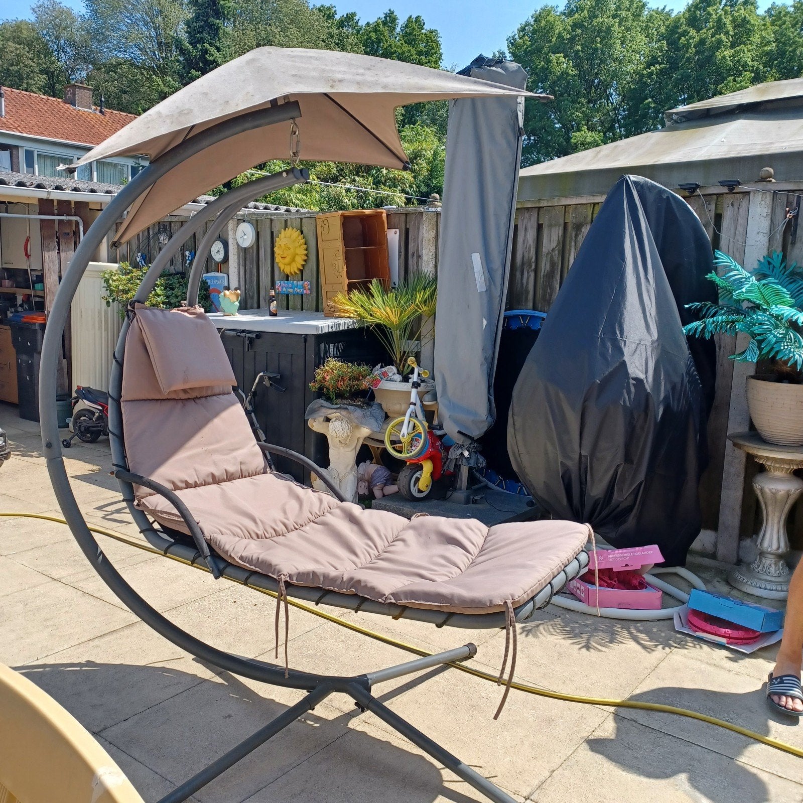 Ligbed/schommelstoel/hangstoel  85€, Tuin en Terras, Ophalen, Gebruikt