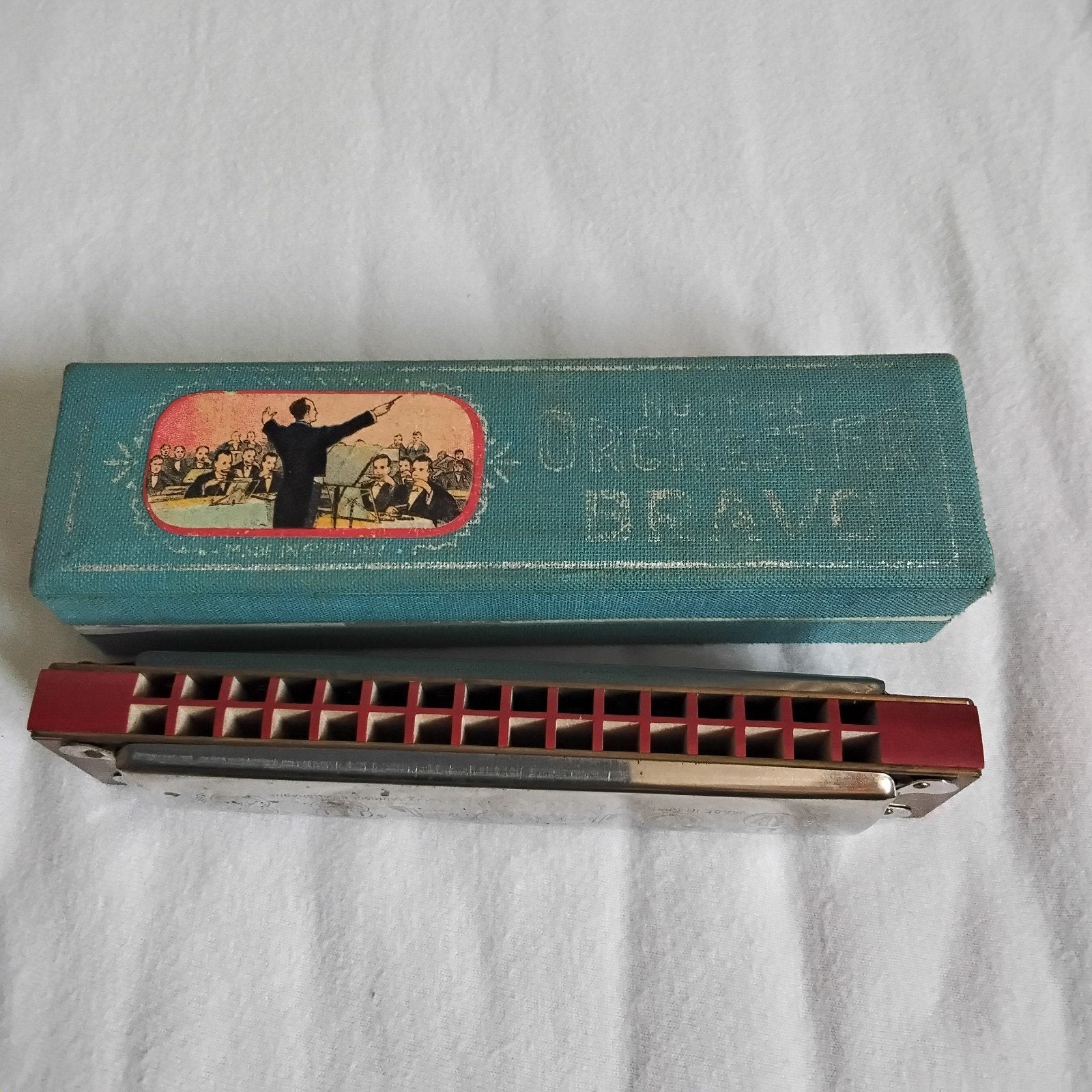 Vintage Hohner Bravo mondharmonica in originele doos, Muziek en Instrumenten, Ophalen of Verzenden, C-mondharmonica