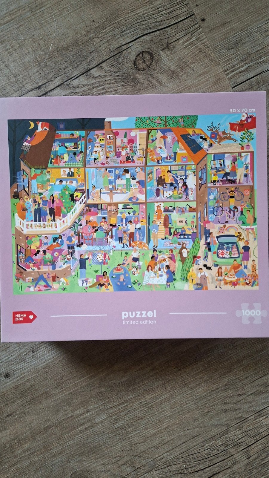 Hema puzzel: Sinterklaaspuzzel (1000 stukjes), Ophalen of Verzenden, 500 t/m 1500 stukjes, Zo goed als nieuw, Legpuzzel