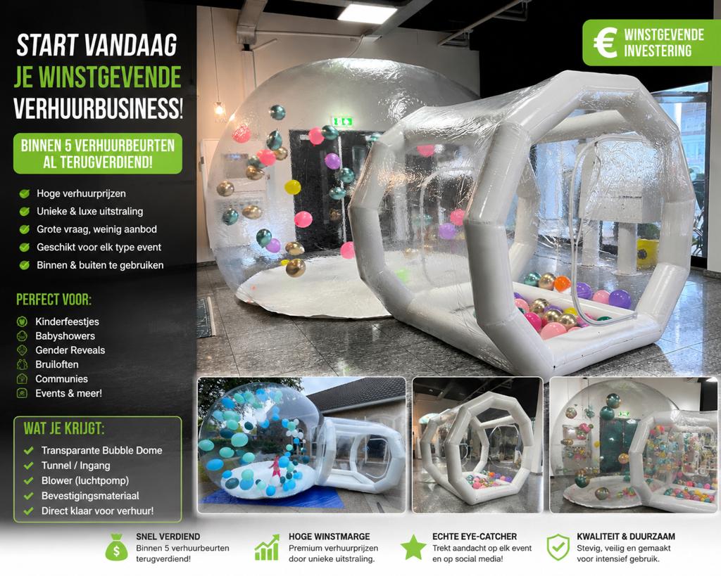 Bubble house (Ballonnen Huis)- UNIEKE BUSINESSKANS, Ophalen, Zo goed als nieuw, Verjaardag