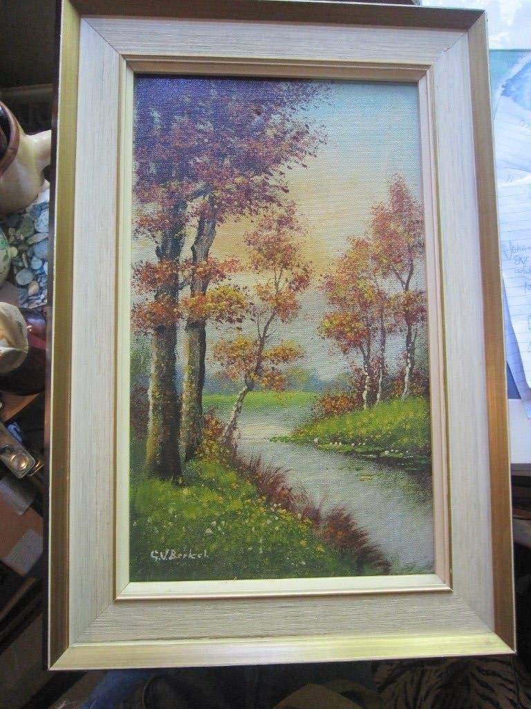G. van Berkel, Mooi Landschap met bomen groen/ Berken, Antiek en Kunst, Ophalen, Expressionistisch, Landschap, Doek