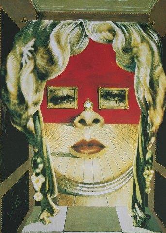 Salvador Dali (1904) Kleur Lithografie " Mae West " Ges Gen, Antiek en Kunst, Ophalen of Verzenden