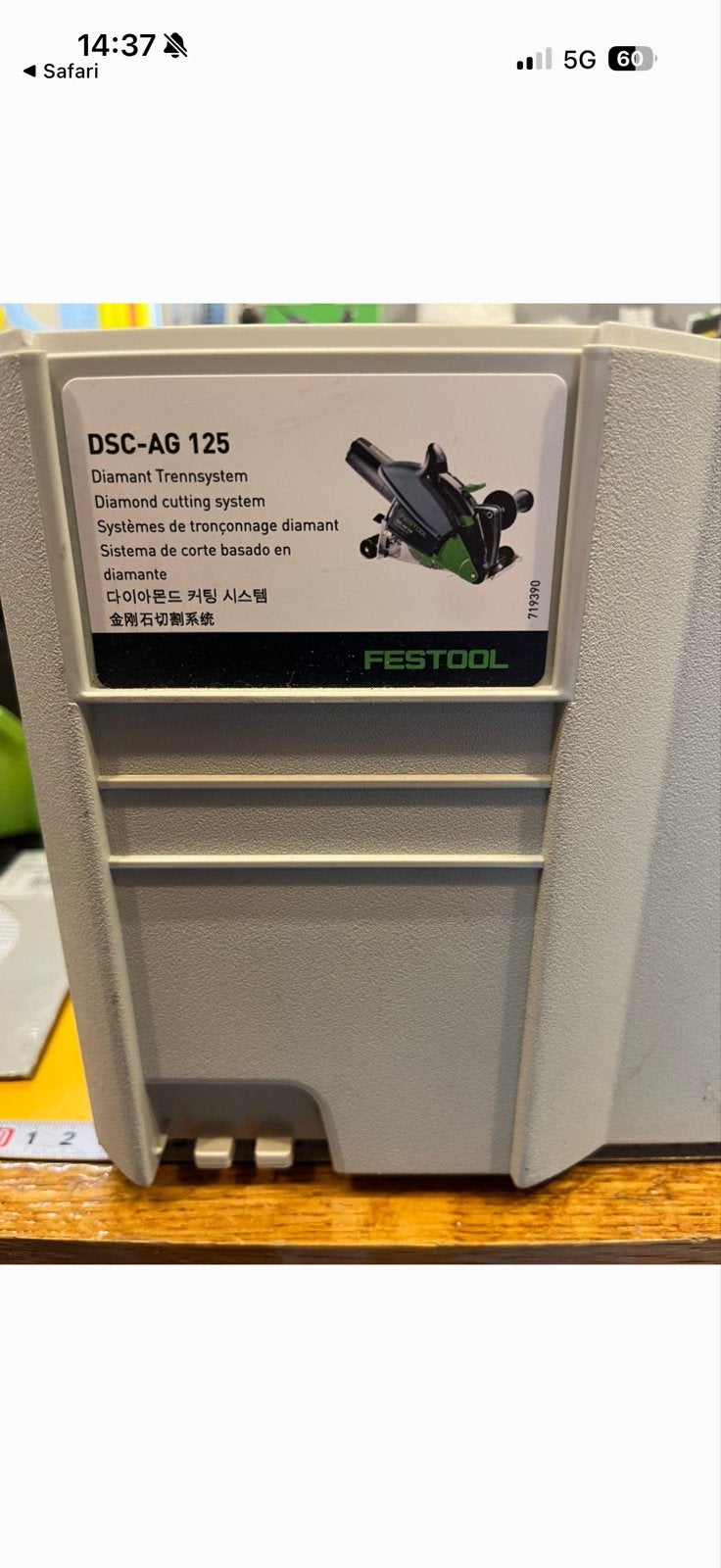 FESTOOL DSC-AG 125 FH-Plus Diamant-doorslijpsysteem 1400W, 70 mm of meer, Overige typen, Nieuw, Ophalen of Verzenden