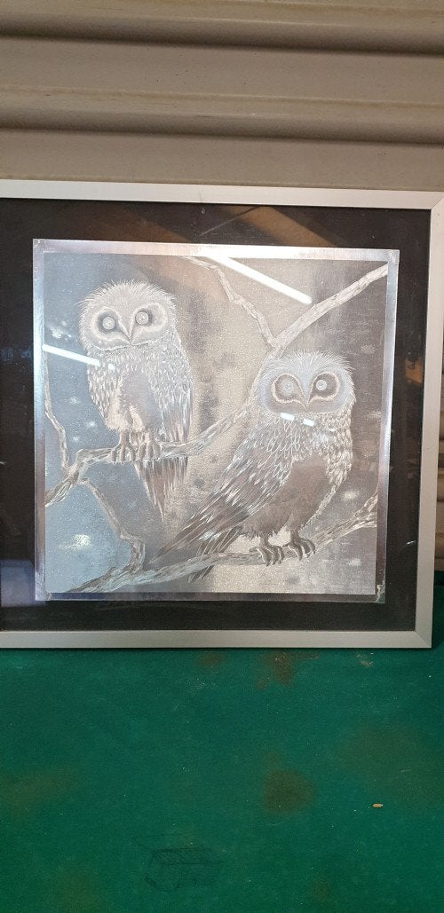 schilderij uilen aluminium, Ophalen of Verzenden, 'T Olde Gre-j, Info@toldegrej.nl, Endepoelstraat 20f Didam