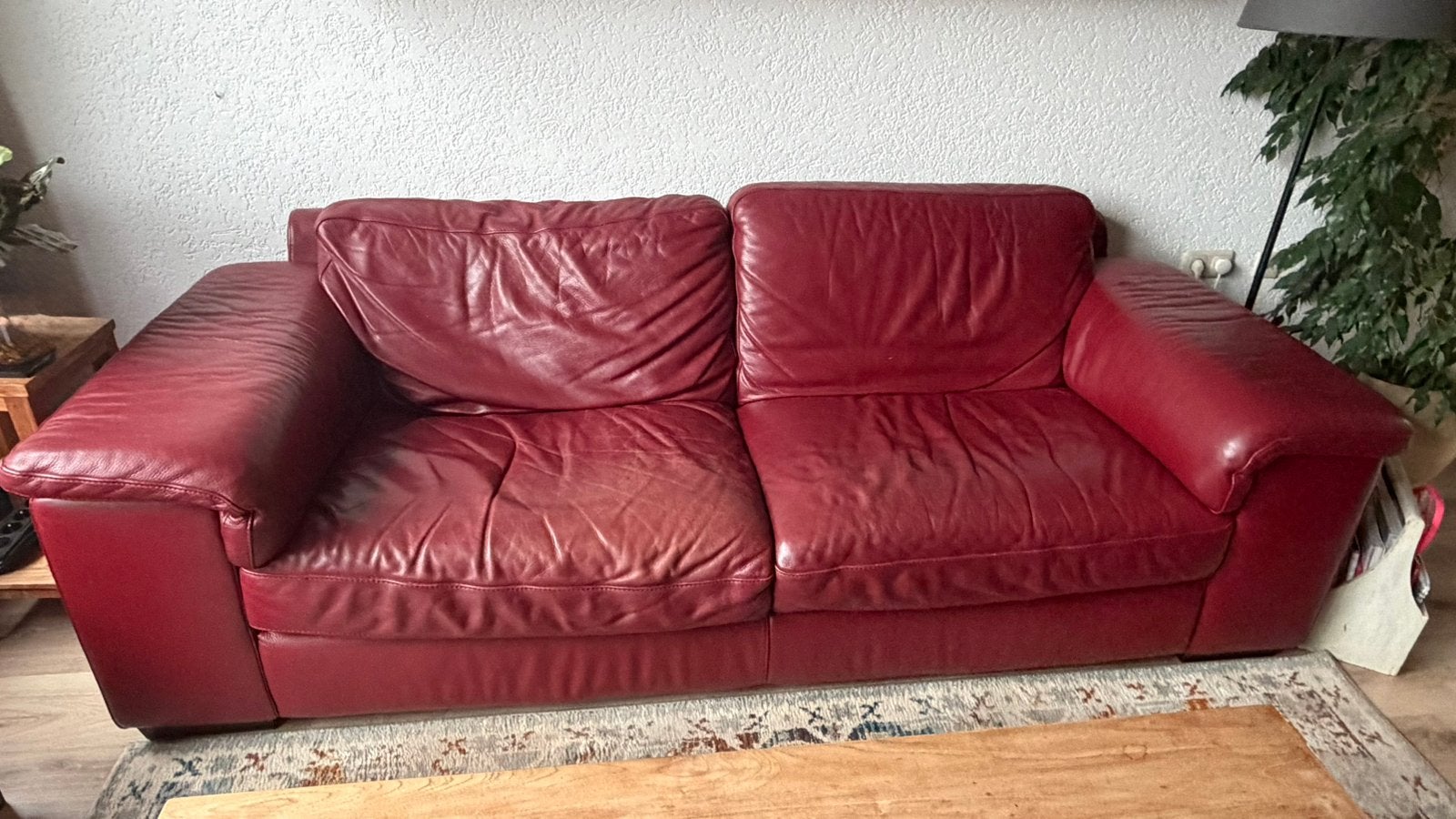 Natuzzi bank en Fauteuil gratis, Ophalen, Gebruikt, 200 tot 250 cm, Leer