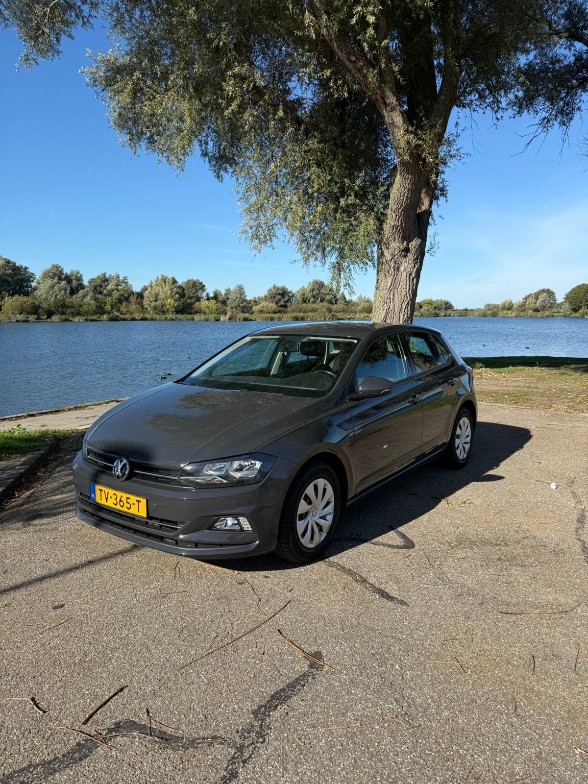 Volkswagen Polo 1.0 TSI 95pk 2018 Grijs / apk tm 12-11-2027, Voorwielaandrijving, Stof, 40 €/maand, Origineel Nederlands