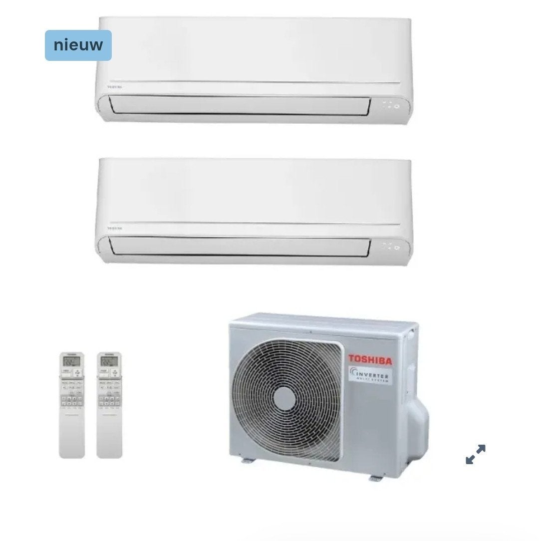 Toshiba RAV-GM801ATP-E 2x RAV-HM401KRTP-E Twin Split 12 kW, Koelen en Ontvochtigen, Energieklasse A of zuiniger, 3 snelheden of meer
