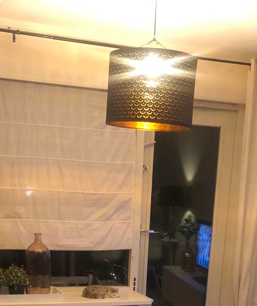 Nymo lampenkap 44cm zwart goud, Ophalen, Zo goed als nieuw, Minder dan 50 cm