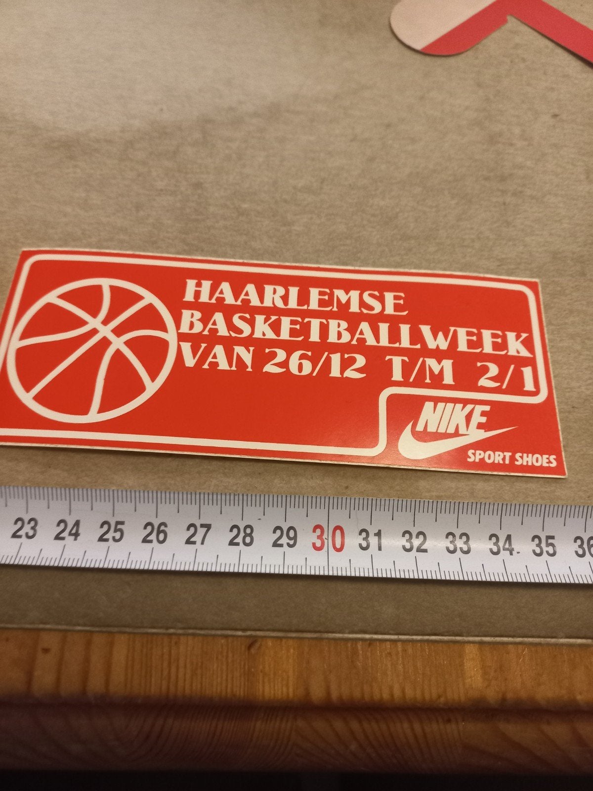Vintage Haarlemse Basketballweek Nike Sticker, Ophalen of Verzenden, Gebruikt