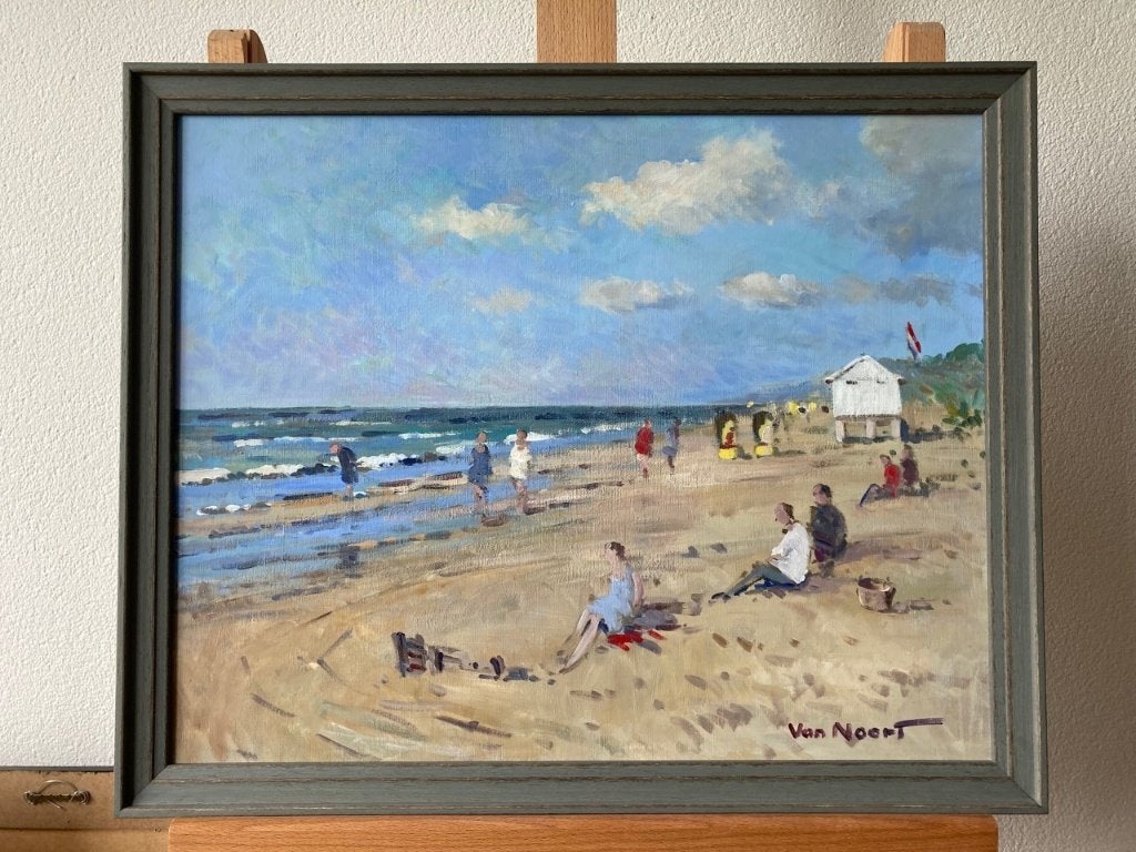 Van Noort, zonnig strandgezicht., Antiek en Kunst, Ophalen
