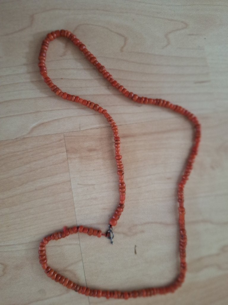 Bloedkoralen ketting, Ophalen, Gebruikt, Oranje, Steen of Mineraal