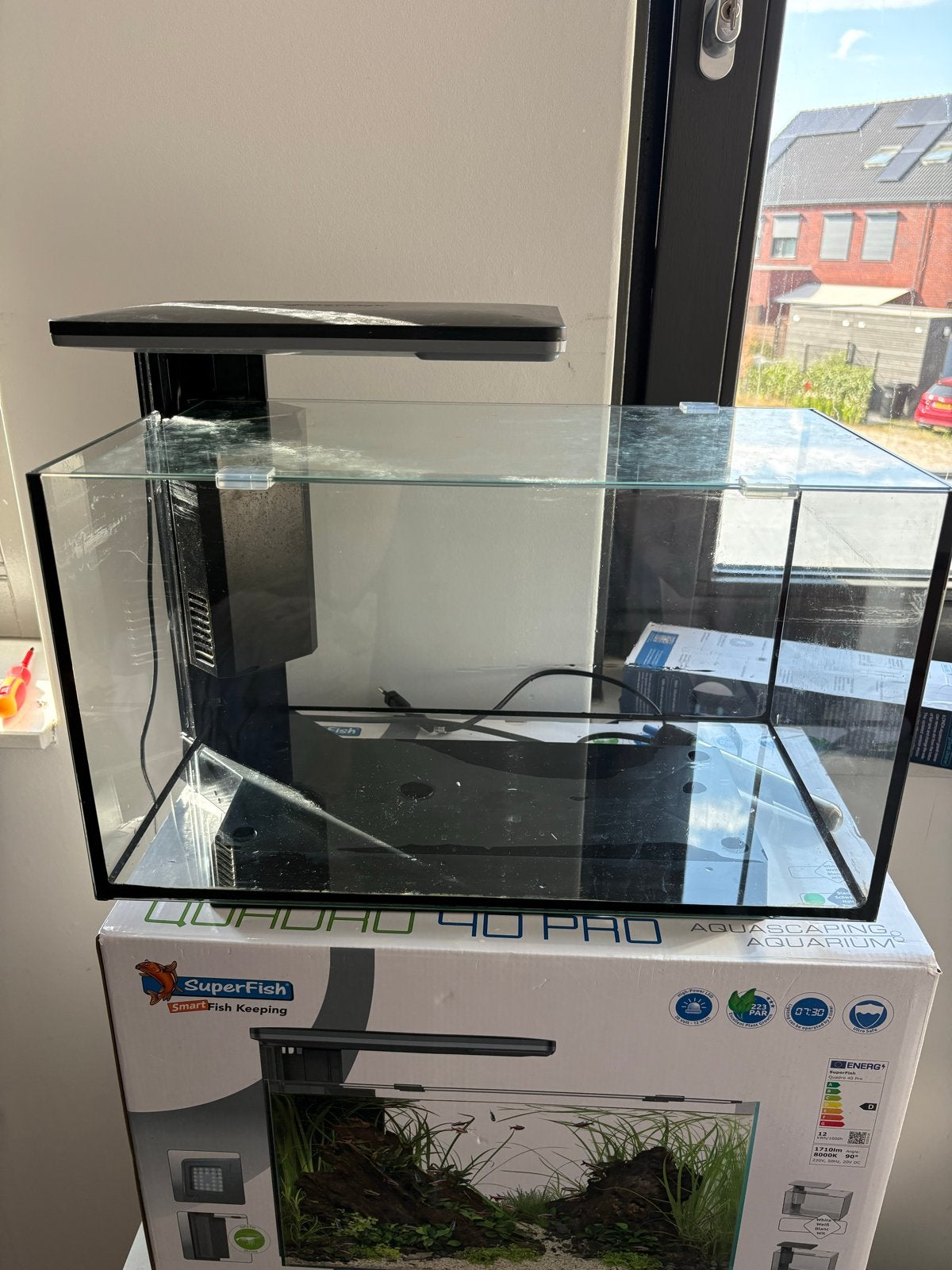 Aquarium compleet met accessoires, Ophalen, Zo goed als nieuw, Leeg aquarium, Superfish