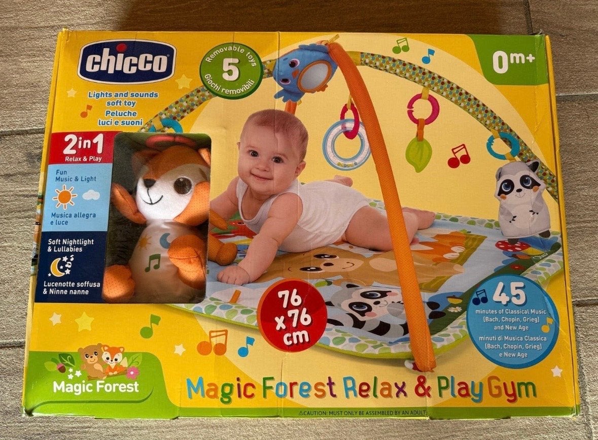 Chicco Speelkleed met Babygym - Bosdieren, Ophalen, Zo goed als nieuw, Babygym, Met geluid