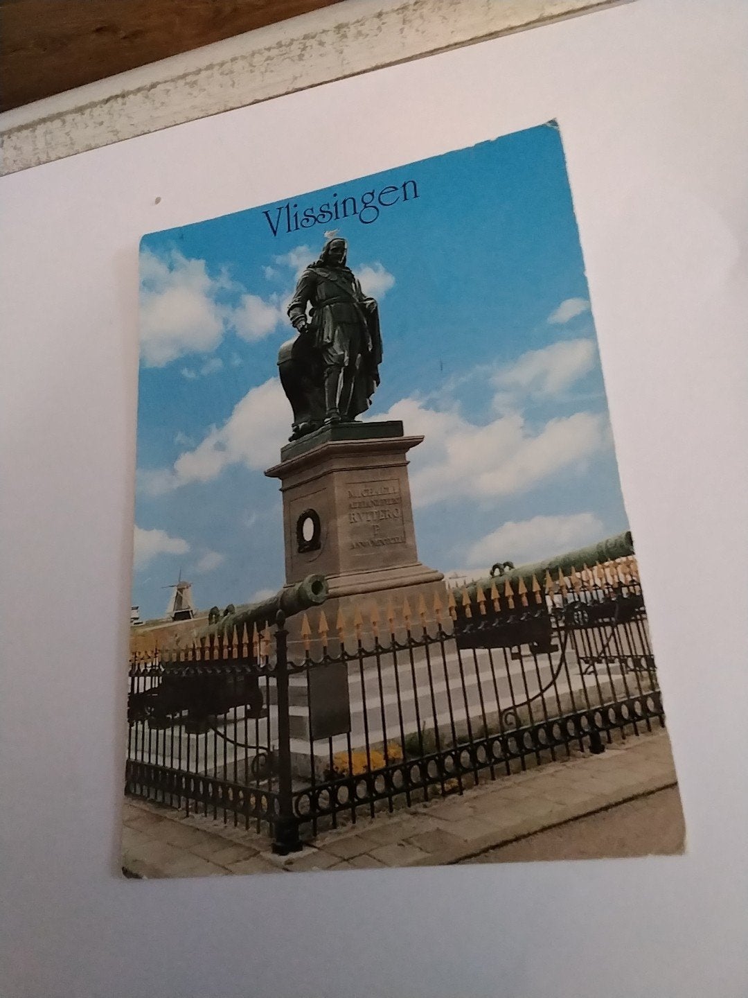 Oude ansichtkaart Vlissingen - Standbeeld De Ruyter, Ophalen of Verzenden, 1960 tot 1980, Gelopen, Zeeland