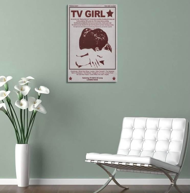 Nieuwe canvas poster TV Girl 20 x 30 cm, Rechthoekig Staand, Nieuw, Ophalen of Verzenden, Canvas of Doek