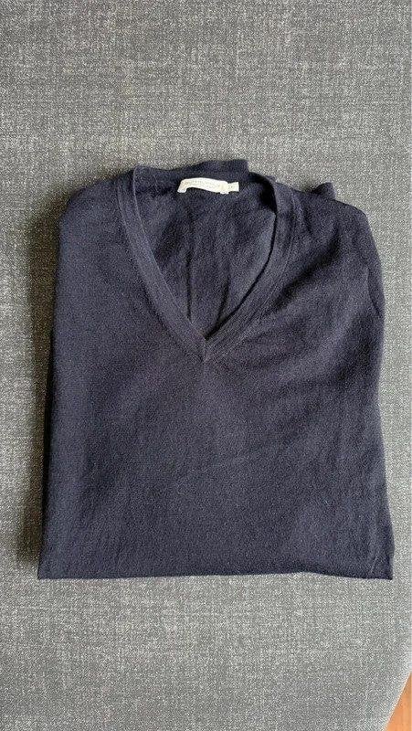 Suitsupply Merino Wol V-Hals Trui Navy Maat L Topconditie, Kleding | Heren, Maat 52/54 (L), Zo goed als nieuw, Suitsupply, Verzenden