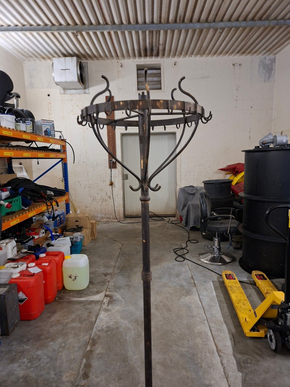 Nostalgische metalen staande kapstok, Ophalen, Gebruikt, Metaal, Staande kapstok