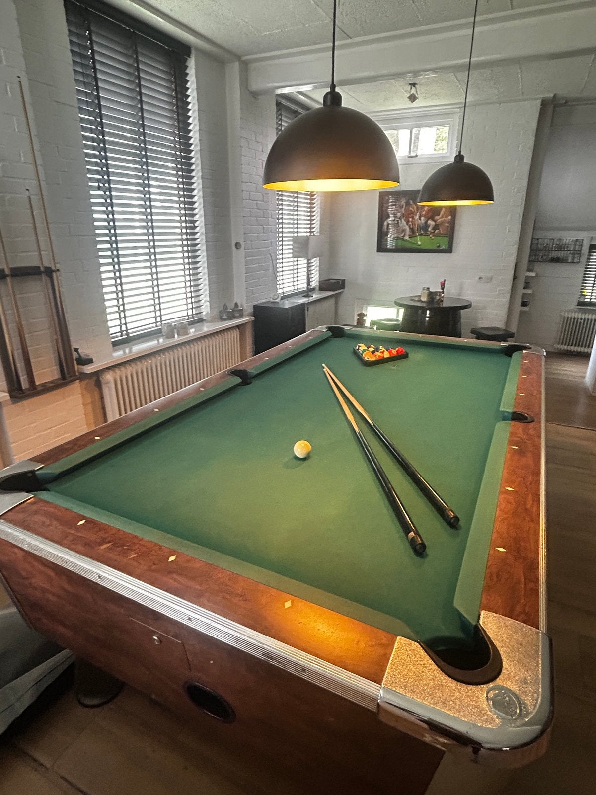 Semi-professioneel Valley Poolbiljart met muntinworp, Ophalen, Gebruikt, Pooltafel
