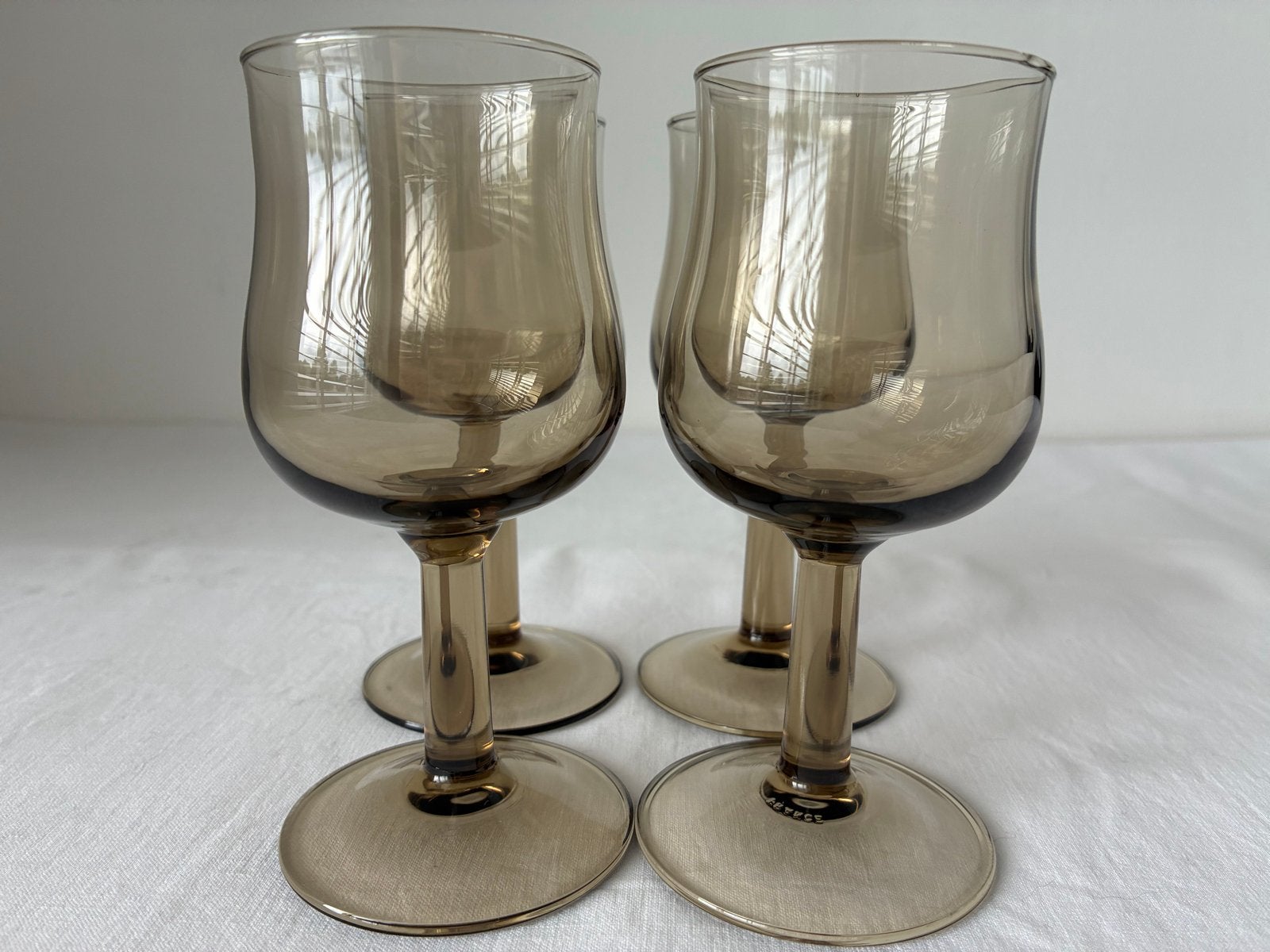 Set van 4 vintage rookglazen wijnglazen - Arcoroc France, Ophalen of Verzenden
