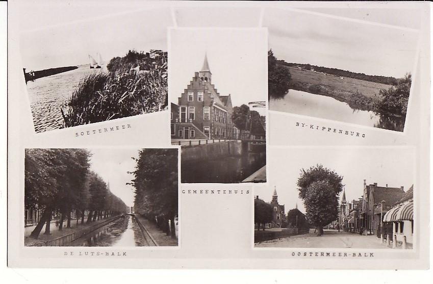 Balk (Fr.) 5-vensterkaart Oostermeer - De Luts -Balk -1949., Ophalen, Voor 1920, Friesland