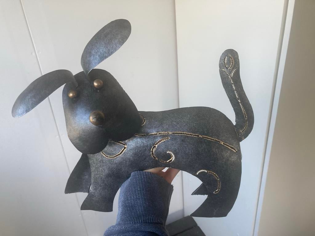 Decoratief metalen hondje - Uniek en stijlvol, Ophalen, Zwart, Overige stijlen, Zo goed als nieuw