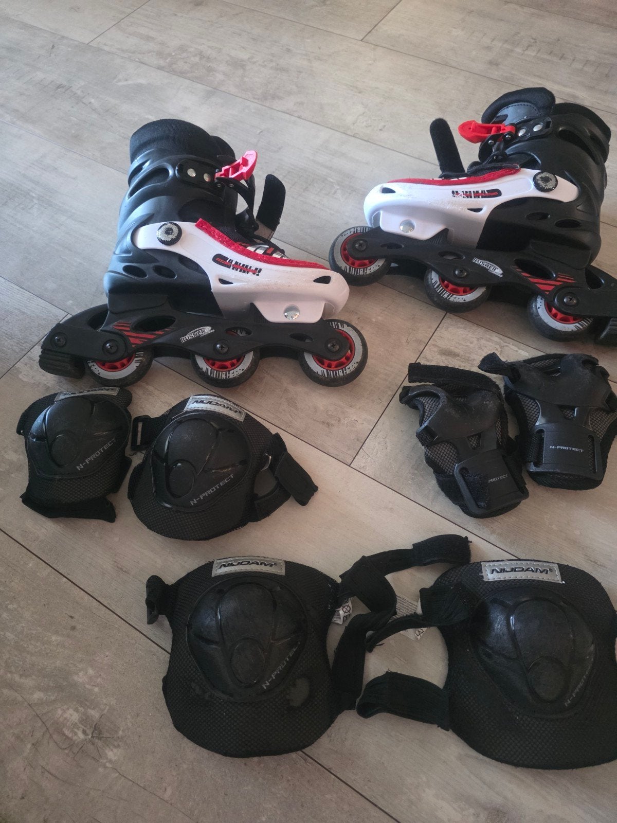 Inline skates met bescherming, verstelbaar maat 31-34, Ophalen, Kinderen, Inline skates 4 wielen, Verstelbaar