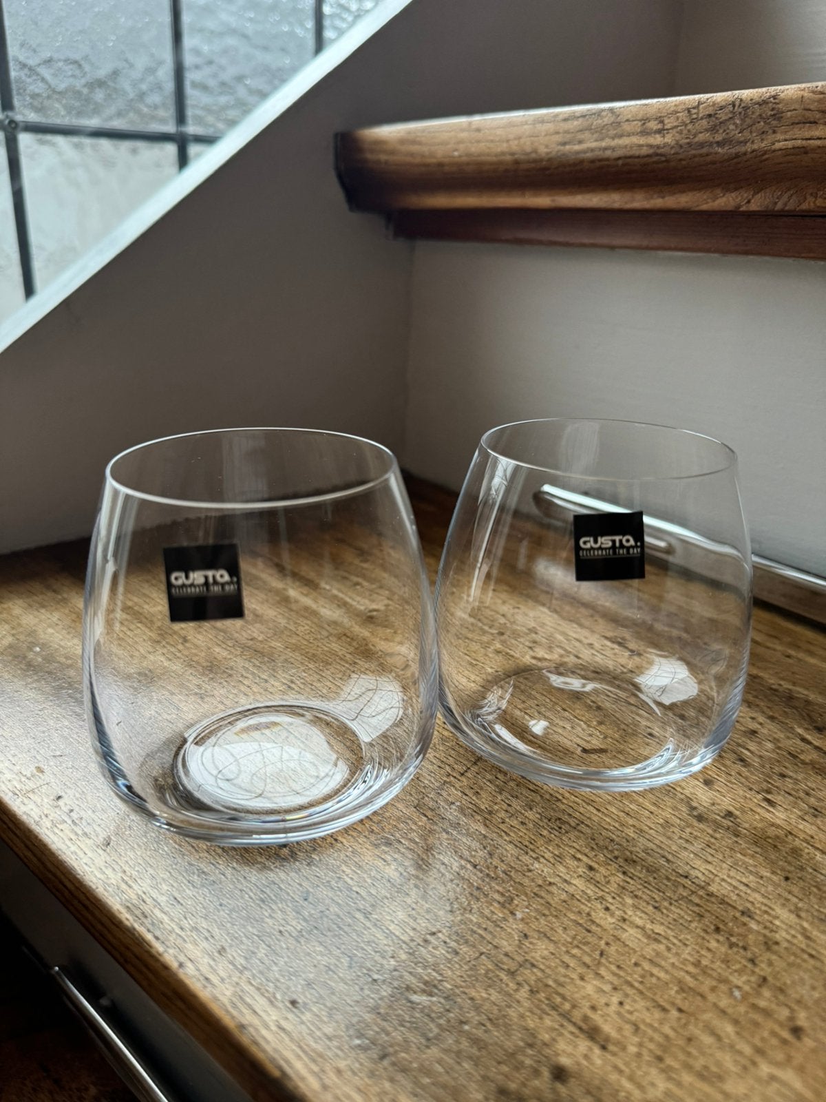 2x Gusta waterglas kristal 0,4L, Ophalen of Verzenden, Zo goed als nieuw, Waterglas