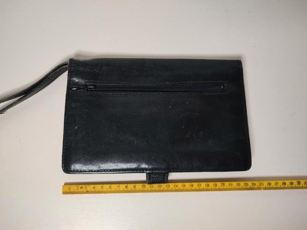K647 de ROOY - dR zwart lederen polstas / clutch zeer fraai, Zwart, Overige typen, Ophalen of Verzenden, Zo goed als nieuw