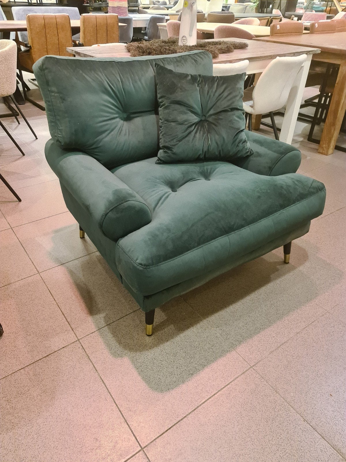 nieuwe fauteuil adore velvet groen €195, Ophalen, 100 tot 125 cm, ., Nieuw