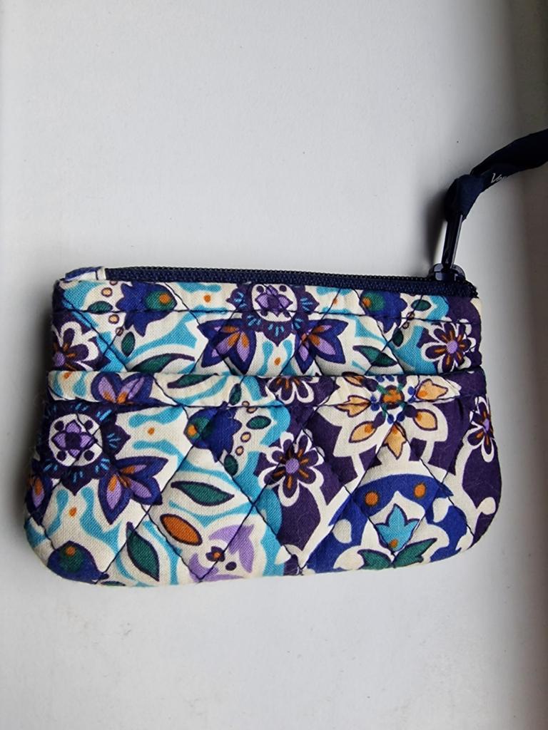 Vera Bradley USA stoffen portemonnee sleutel etui, Ophalen of Verzenden, Gebruikt, Blauw, Overige merken