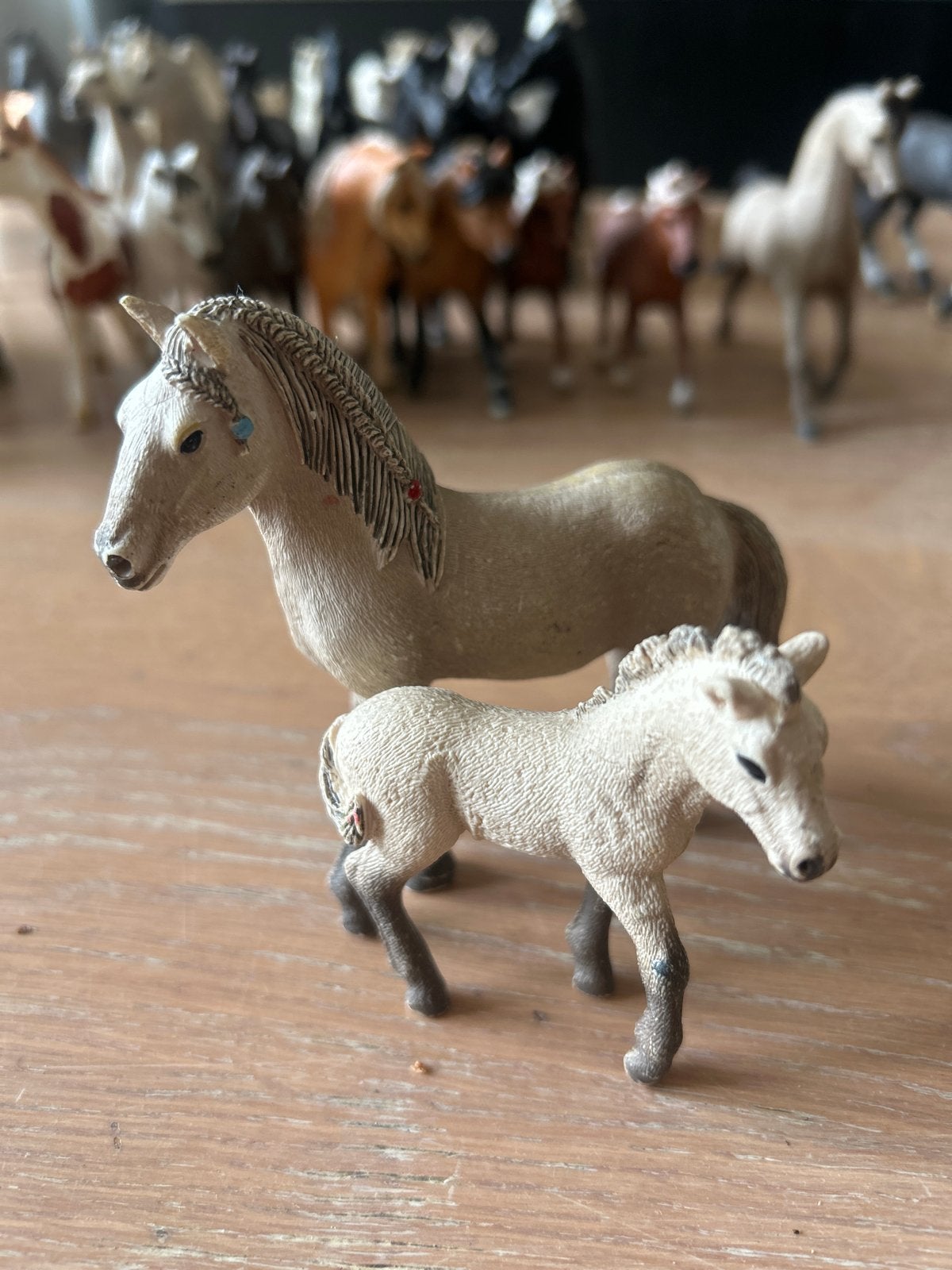 Schleich IJslander pony merrie en veulen set, Ophalen of Verzenden, Gebruikt