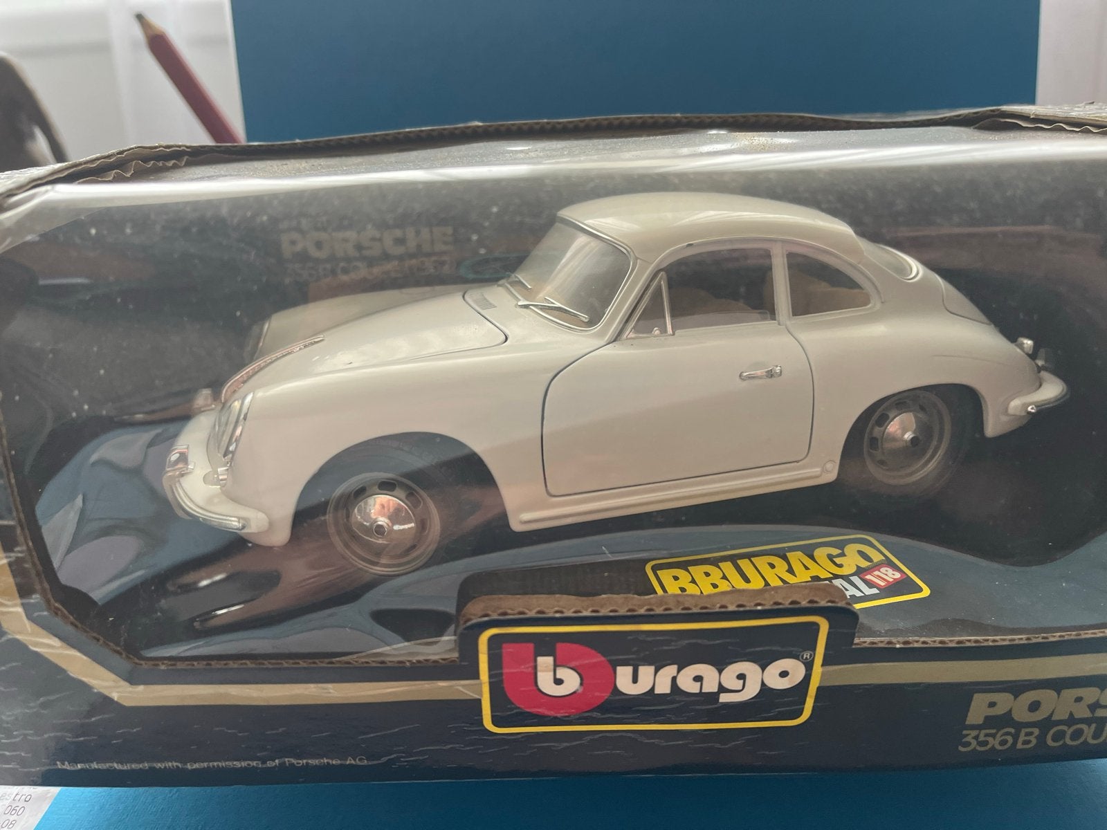 Porsche 356B Coupé 1962 - Metaal, Schaal 1:18, Ophalen of Verzenden, Gebruikt, Auto, Bburago
