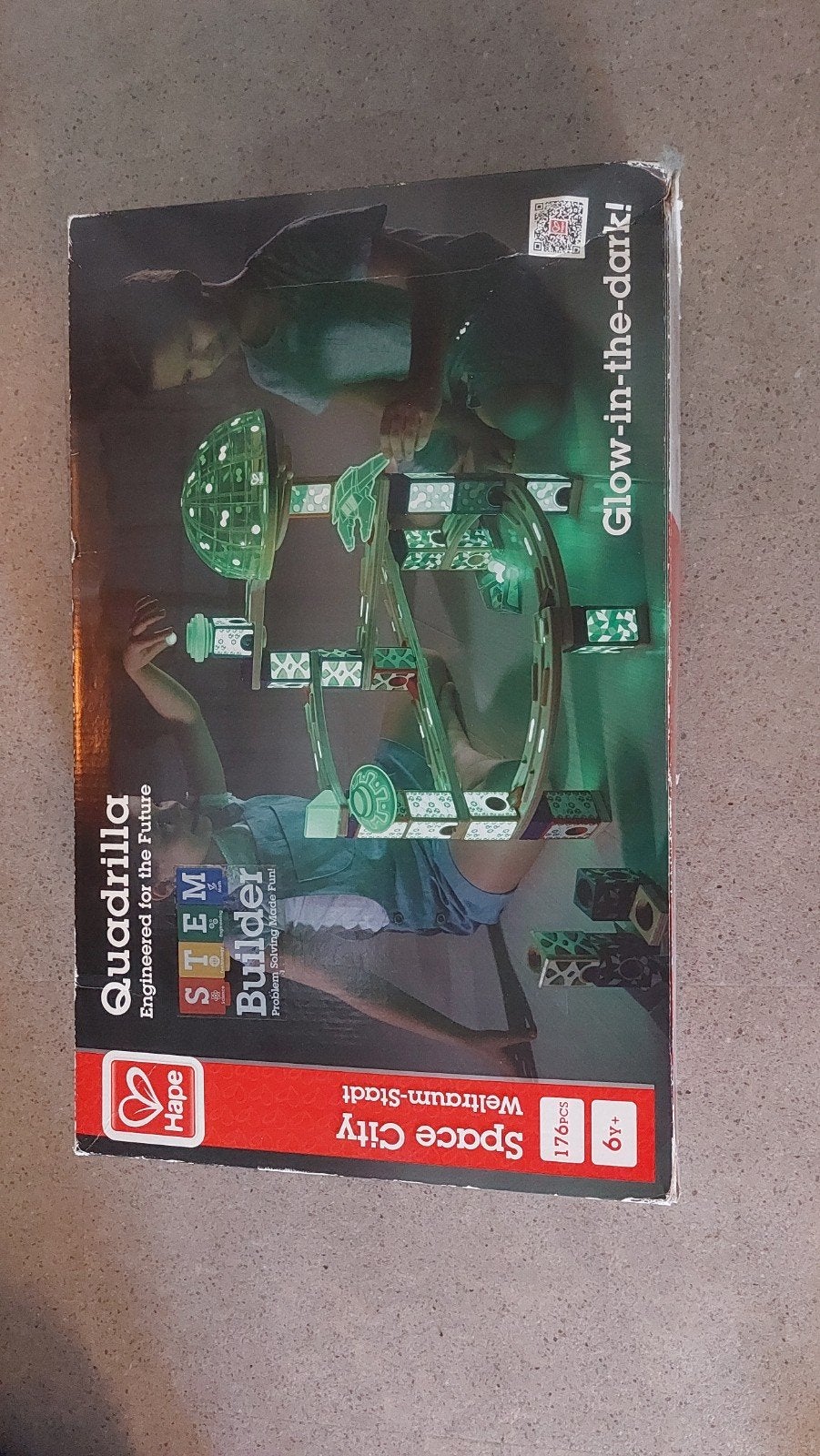 Hape Quadrilla Space City knikkerbaan - Glow-in-the-dark, Kinderen en Baby's, Ophalen of Verzenden, Zo goed als nieuw, Overige merken