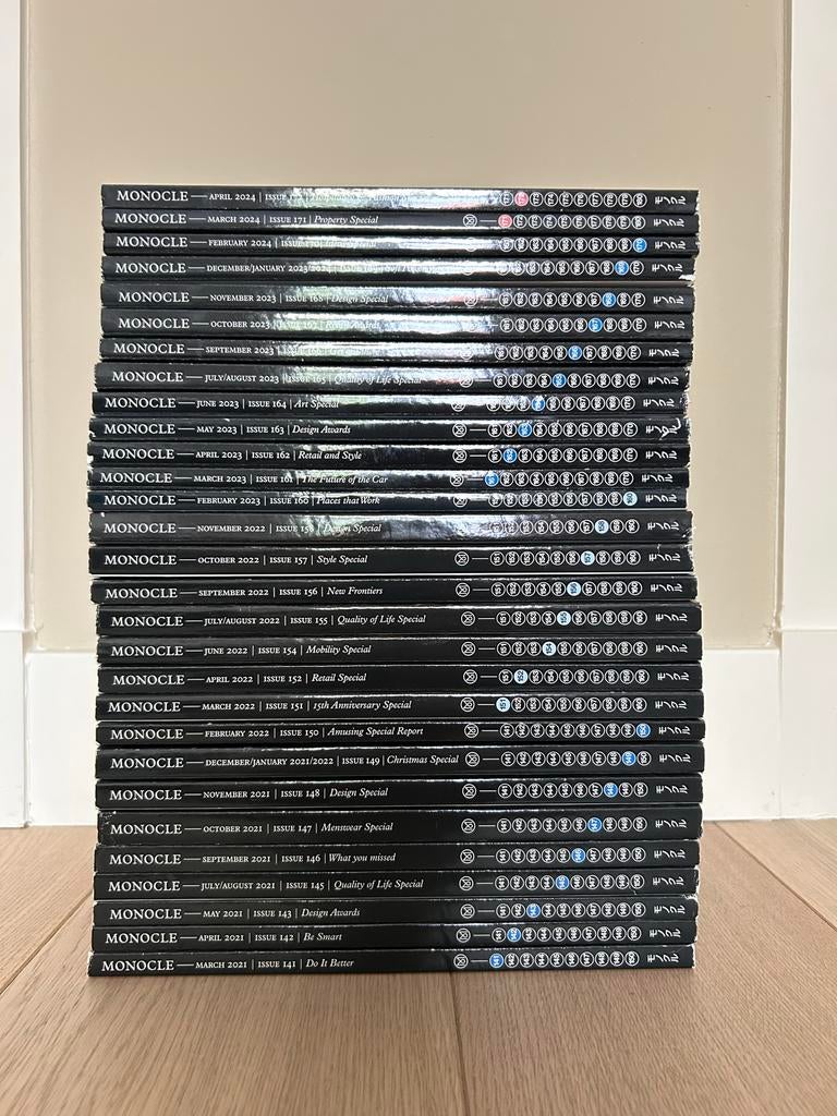 Monocle collectie | 29 nummers + 9 specials | 2021–2024, Ophalen, Zo goed als nieuw, Overige typen
