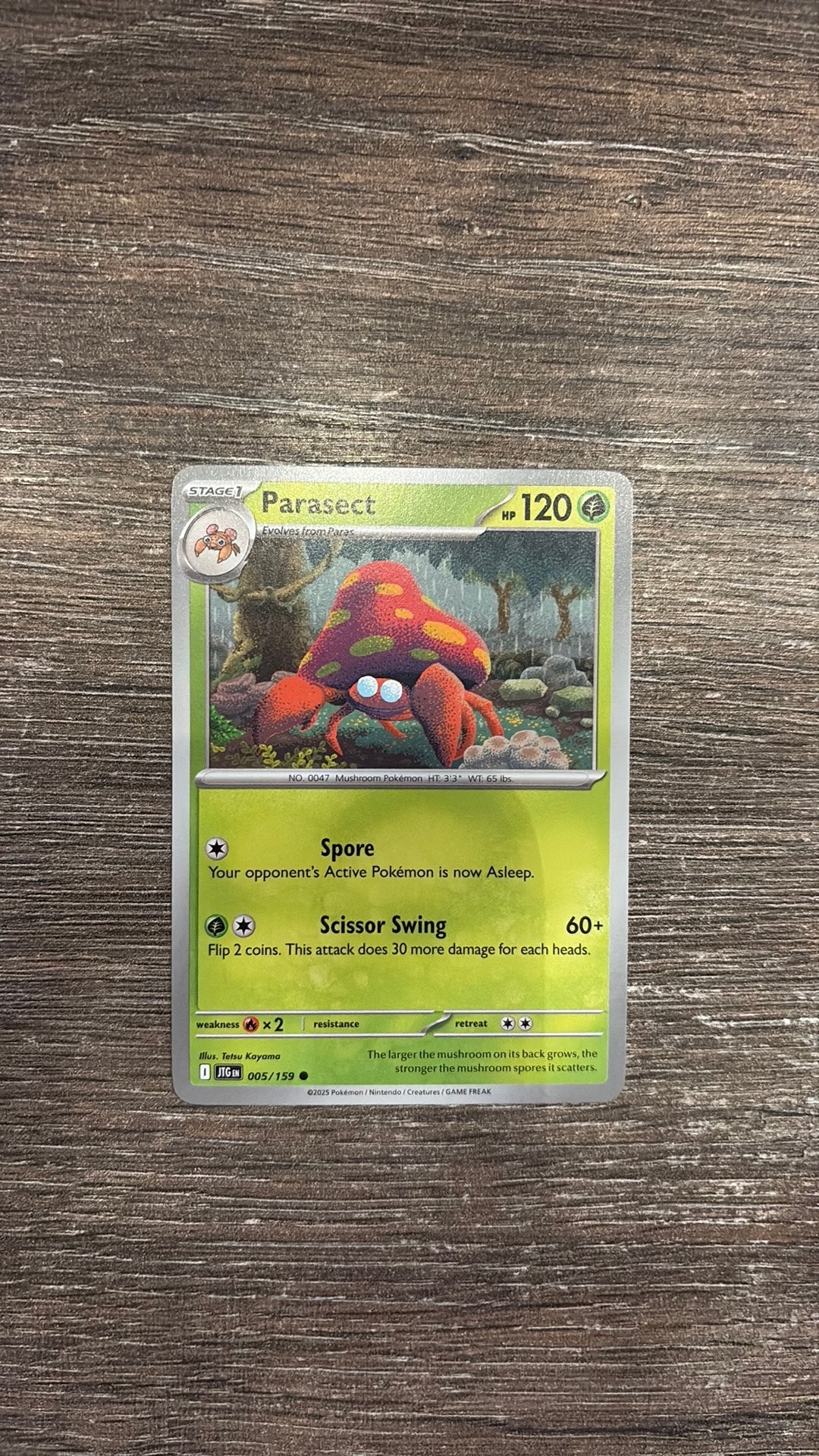 JTG Parasect 005/159, Ophalen of Verzenden, Zo goed als nieuw