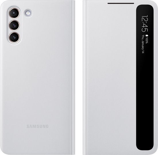 Samsung S21 Plus Clear View Cover Light Grey | Retourdeal, Samsung Electronics Benelux B.V., Madefor@samsung.com, Evert van de Beekstraat 310, 1118CX Schiphol, Nederland