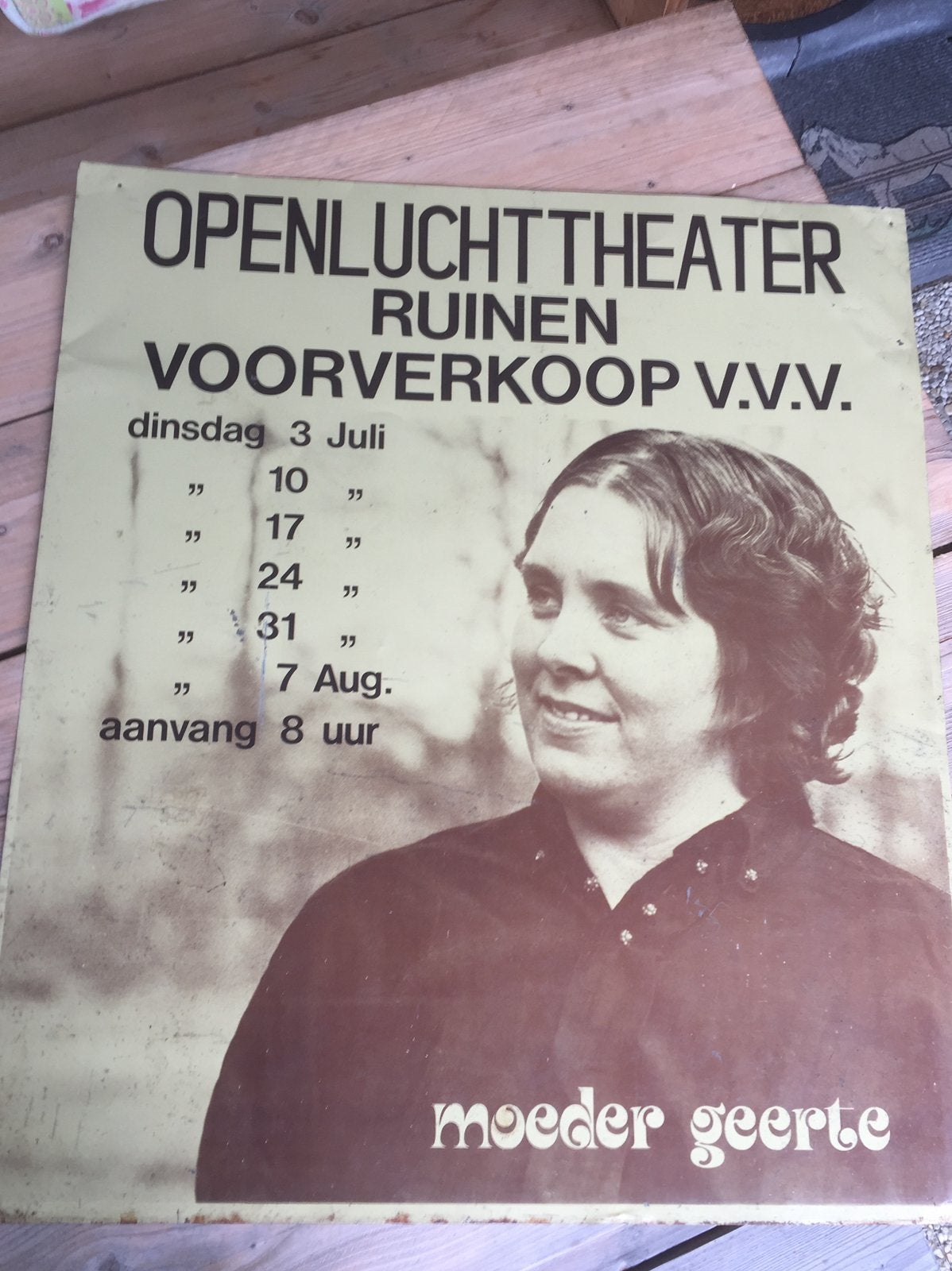 RUINEN Openluchttheater UNIEK METALEN POSTER moeder geerte, Antiek en Kunst, Ophalen