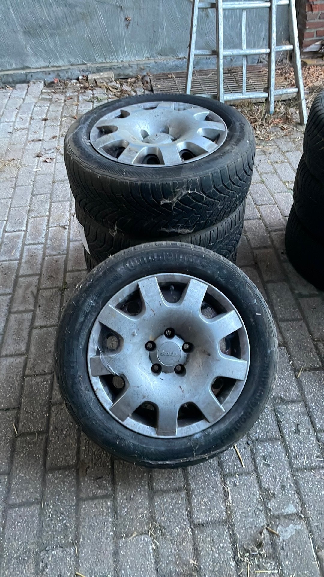 4 originele Saab stalen velgen 16 inch, Ophalen, Gebruikt