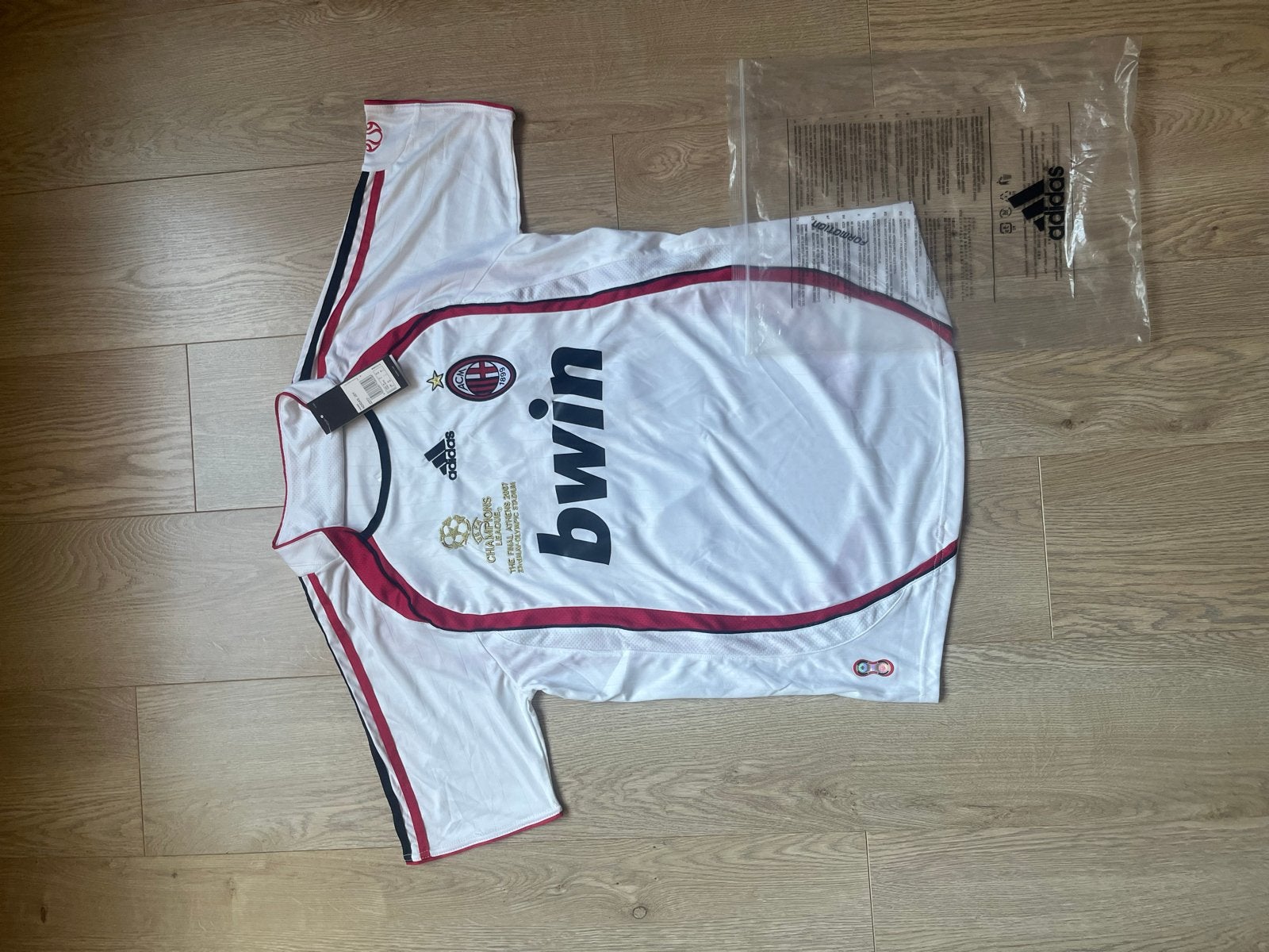 AC Milan Champions League Finale 2007 Shirt Kaka 22, Maat 48/50 (M), Wit, Nieuw, Ophalen of Verzenden