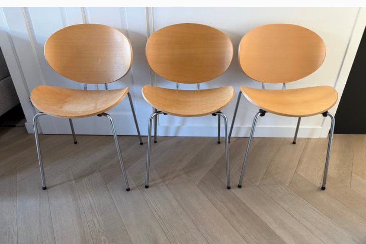 3 CARSTEN BUHL Design stoelen, Ophalen, Zo goed als nieuw, Hout, Drie