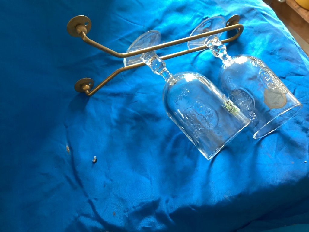 Antieke messing glazenhangers, Ophalen of Verzenden, Brons