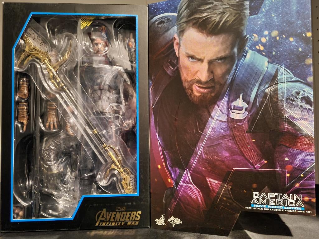 Hot Toys 1/6 - Captain America - Infinity War - Deluxe, Ophalen of Verzenden, Zo goed als nieuw