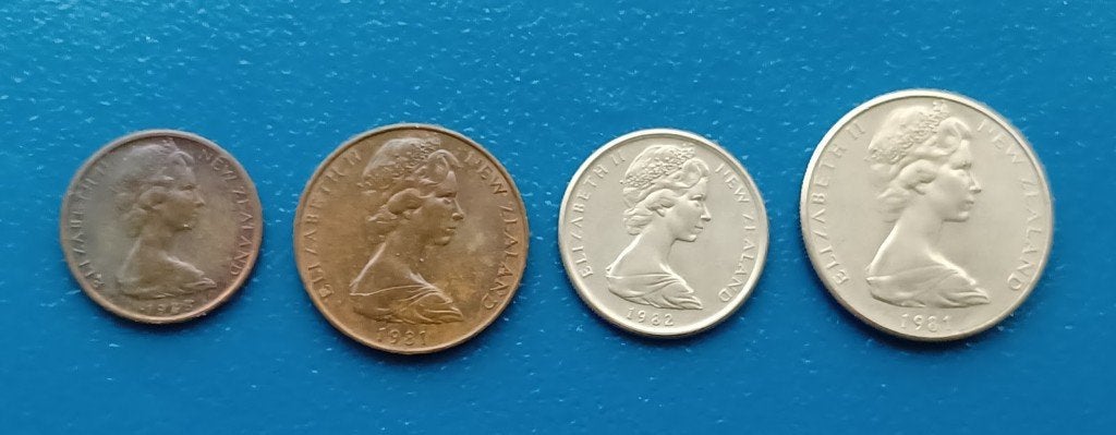 Nieuw Zeeland 1, 2, 5 en 10 cent UNC, Verzenden, Setje