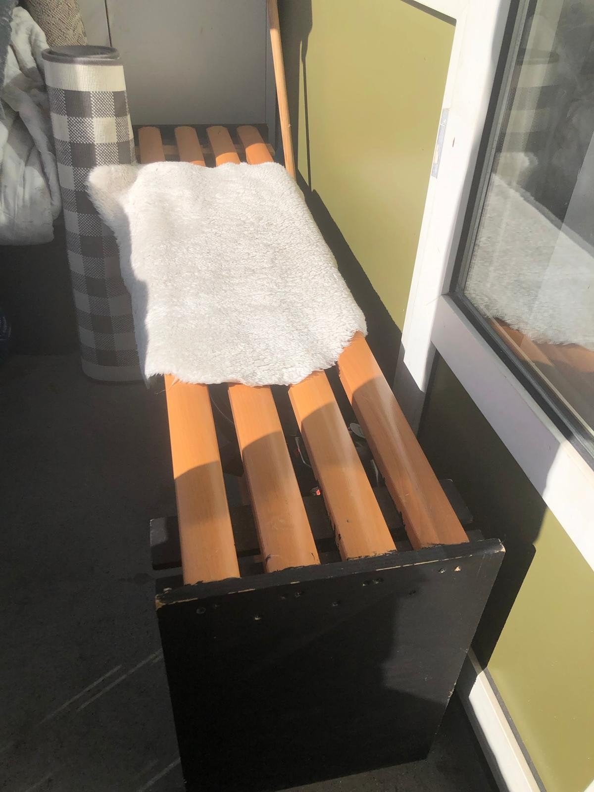 Stevige houten tuinbank 150cm lang, Ophalen of Verzenden, Gebruikt, Hout