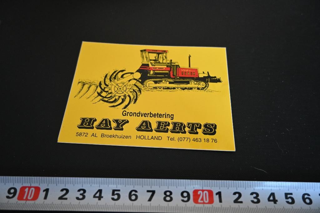 sticker Broekhuizen Grondverbetering HAY AERTS  077-4631876, Ophalen, Zo goed als nieuw, Sticker