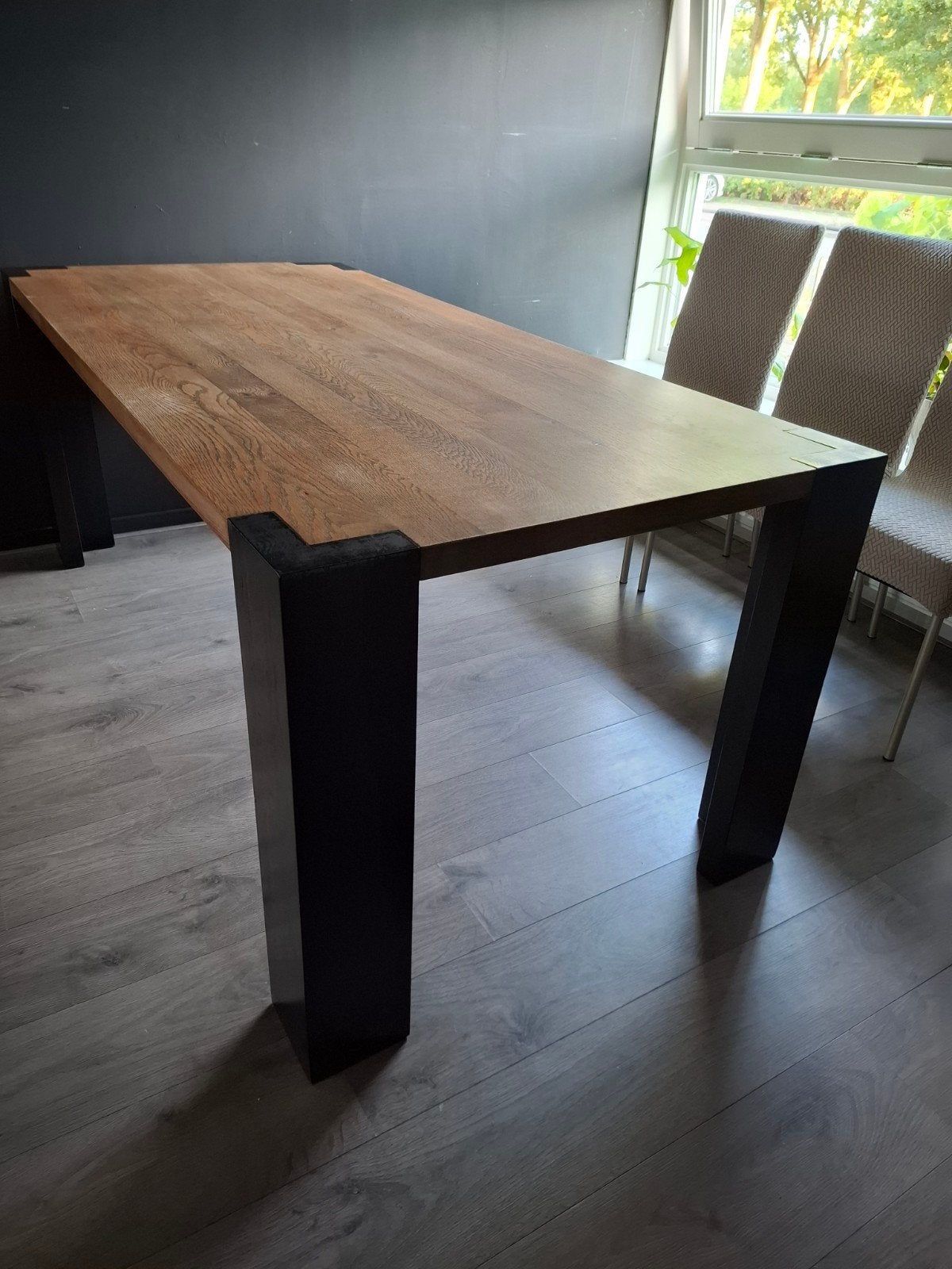 massief eiken tafel. 1.90 x 90.. Emmen, Ophalen, Rechthoekig, 150 tot 200 cm, 50 tot 100 cm