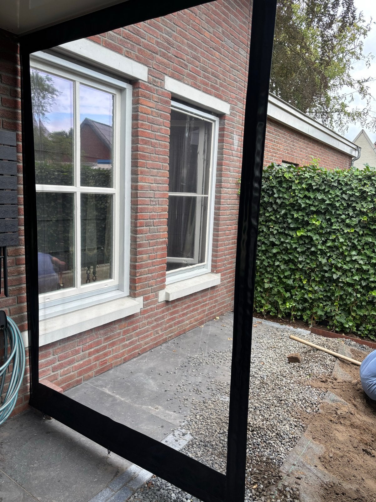 PVC wand zwart voor overkapping met rails, Tuin en Terras, 150 tot 300 cm, Ophalen of Verzenden, Nieuw, Overige typen