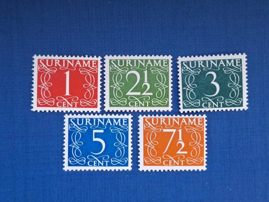 Postzegel Suriname 1945 PF 5 zegels Cijfers 25-04, Ophalen of Verzenden, Postfris