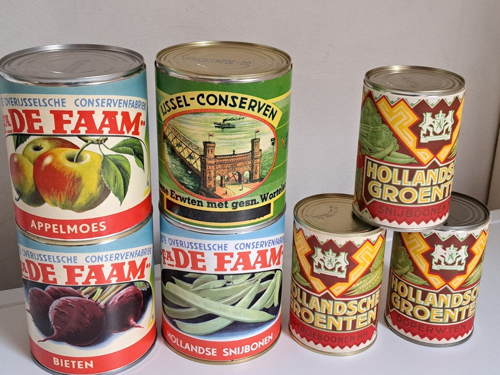 7x de FAAM conserven originele etiketten op nieuwe blikken, Ophalen of Verzenden, Overige